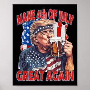 Maak 4 juli weer groot Trump Amerikaanse vlag  Poster
