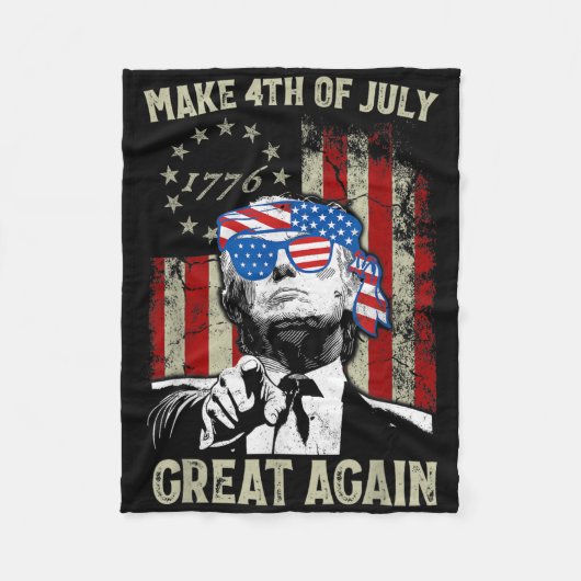 Maak 4 juli weer groot Trump Mannen Vrouwen Fleece Deken (Voorkant)
