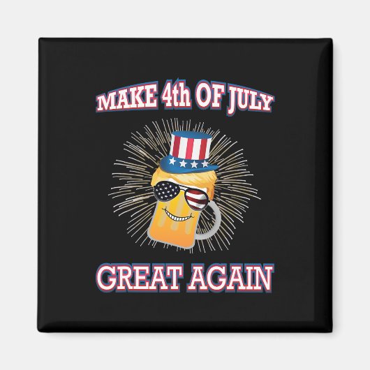 Maak 4 juli weer groot Trump Oom Sam Amerikaanse v Magneet (Voorkant)