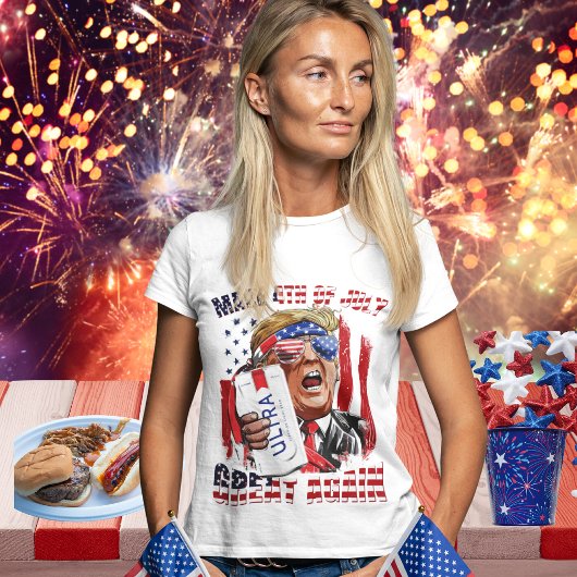 Maak 4th of July Great Again T-shirt voor dames