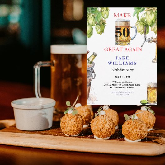 Maak 50 Great Again Bier Verjaardagsfeest Kaart
