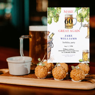 Maak 60 Great Again Bier Verjaardagsfeest Briefkaart