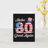Maak 80 Great Again 80th Birthday Amerikaanse vlag Kaart (Gele Bloem)