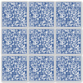 Maak 9 scanbare transparante marineblauwe QR-codes Sticker (Voorkant)