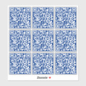 Maak 9 scanbare transparante marineblauwe QR-codes Sticker (Vel)
