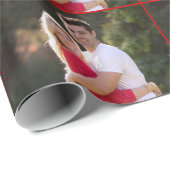 Maak aangepaste gepersonaliseerde foto tekst Kerst Cadeaupapier (Rol Hoek)