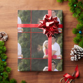 Maak aangepaste gepersonaliseerde tekst foto Kerst Cadeaupapier