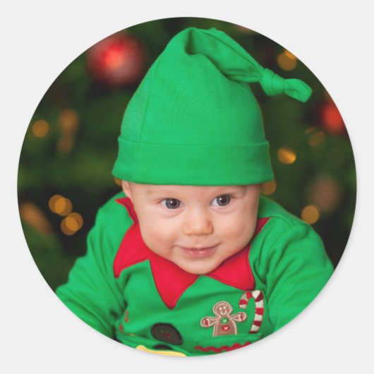 Maak aangepaste klassieker voeg uw foto toe  ronde sticker (Voorkant)