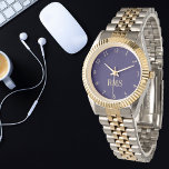 Maak aangepaste tweekleurige monogram Initialen ar Horloge<br><div class="desc">Aangepaste, gepersonaliseerde, unisex elegante gouden en zilveren Toon metalen armband polshorloge. Typ gewoon uw initialen / monogram in. Ga je gang creëer een geweldig, aangepaste horloge voor de speciale mannen en vrouwen in je leven - mama, vader, bruid, bruidegom, vrouw, man, zus, broer, oma, opa, vriendin, vriend. Maakt een geweldig...</div>