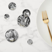 Maak aangepaste vintage zwart-wit fototekst confetti (Groep)