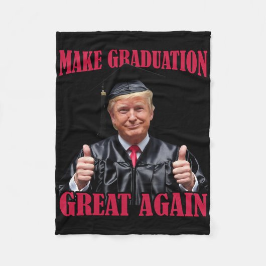 Maak Afstuderen Geweldig Weer Grappige Donald Trum Fleece Deken (Voorkant)