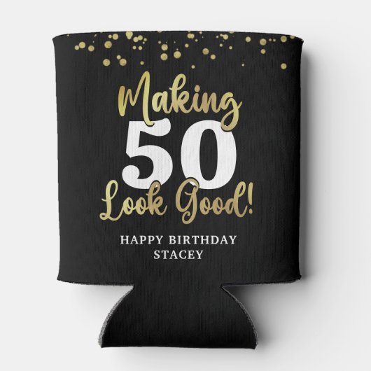 Maak AGE er goed uitzien Black Gold Verjaardag Blikjeskoeler (Achterkant)