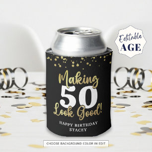 Maak AGE er goed uitzien Black Gold Verjaardag Blikjeskoeler