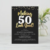 Maak AGE er goed uitzien Black Gold Verjaardag Kaart (Staand voorkant)