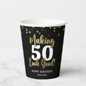 Maak AGE er goed uitzien Black Gold Verjaardag Papieren Bekers (Voorkant)