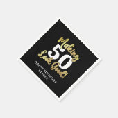 Maak AGE er goed uitzien Black Gold Verjaardag Servet (Hoek)