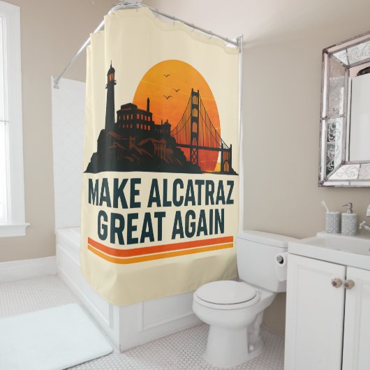 Maak Alcatraz weer geweldig grappig Douchegordijn (In situ)