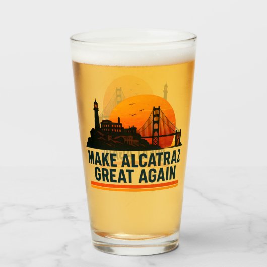 Maak Alcatraz weer geweldig grappig Glas (Voorkant gevuld)