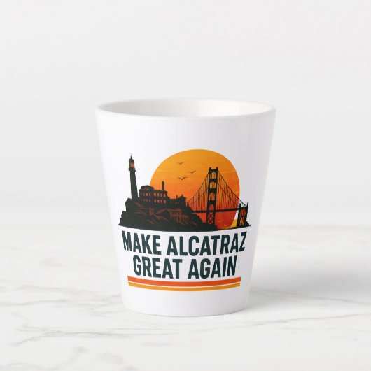 Maak Alcatraz weer geweldig grappig Latte Mok (Voorkant)