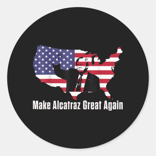 Maak Alcatraz weer geweldig Grappig Trump Alcatraz Ronde Sticker (Voorkant)
