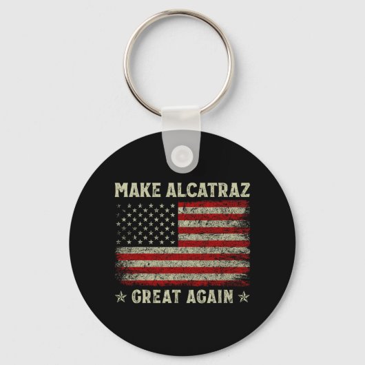 Maak Alcatraz weer geweldig Grappig Trump Alcatraz Sleutelhanger (Voorkant)