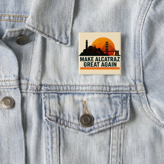 Maak Alcatraz weer geweldig grappig Vierkante Button 5,1 Cm (In situ)