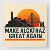 Maak Alcatraz weer geweldig grappig Vierkante Klok (Voorkant)