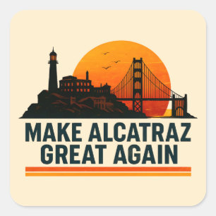 Maak Alcatraz weer geweldig grappig Vierkante Sticker