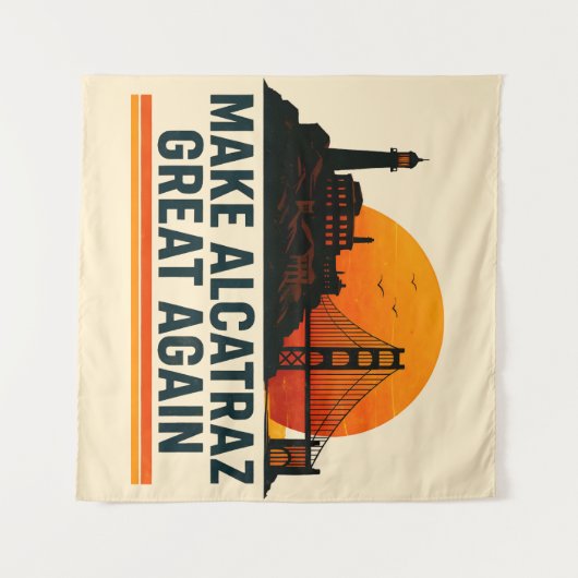 Maak Alcatraz weer geweldig grappig Wandkleed (Voorkant (horizontaal))