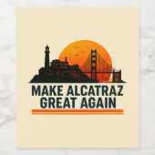 Maak Alcatraz weer geweldig grappig Wijn Etiket (Enkel label)