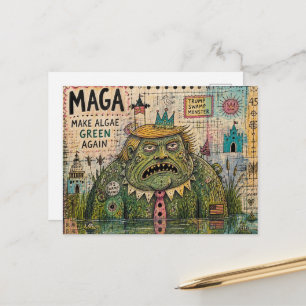 Maak Algen Weer Groen Mixed Media Grappige Collage Briefkaart