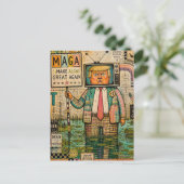 Maak Algen Weer Groot Mixed Media Grappige Collage Briefkaart (Staand voorkant)