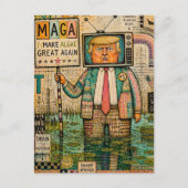 Maak Algen Weer Groot Mixed Media Grappige Collage Briefkaart (Voorkant)