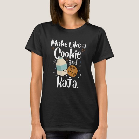Maak als een Koekje en Kaja Cute Korean Language T-shirt (Voorkant)