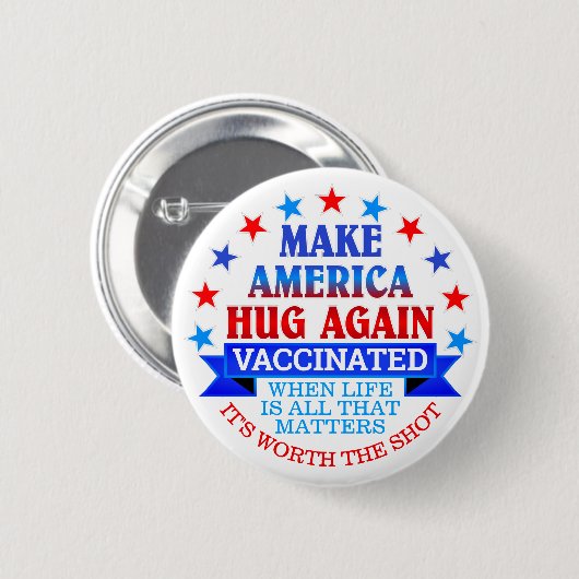 MAAK AMERICA HUG OPNIEUW | VACCINEERDE BUTTON (Voorkant /achterkant)