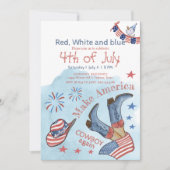 Maak Amerika Cowboy opnieuw 4 juli feest Kaart (Voorkant)