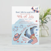 Maak Amerika Cowboy opnieuw 4 juli feest Kaart (Staand voorkant)
