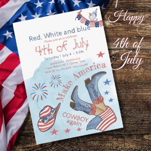 Maak Amerika Cowboy opnieuw 4 juli feest Kaart
