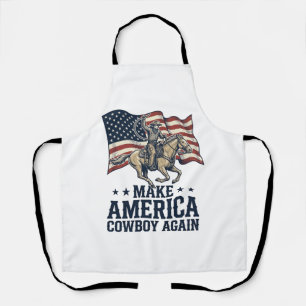 Maak Amerika Cowboy Opnieuw Patriottisch Western O Schort