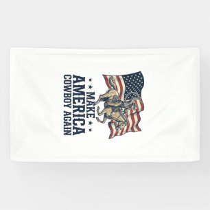 Maak Amerika Cowboy Opnieuw Patriottisch Western O Spandoek