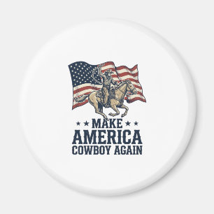 Maak Amerika Cowboy Opnieuw Patriottisch Western T Magneet