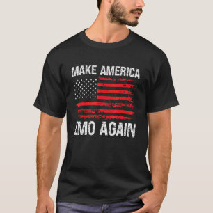 Maak Amerika Emo Again Amerikaanse vlag Vervallen T-shirt