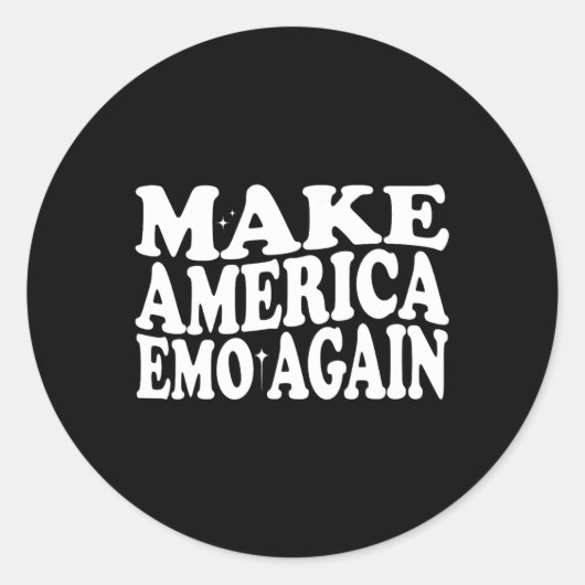 Maak Amerika Emo weer Grappig Gothic US Gezegde Ronde Sticker (Voorkant)