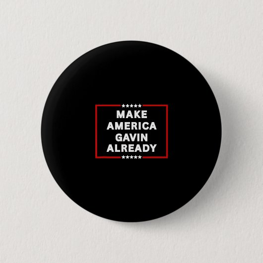 Maak Amerika Gavin Al Ronde Button 5,7 Cm (Voorkant)