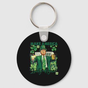 Maak Amerika Gelukkig Again Funny Trump St Patrick Sleutelhanger