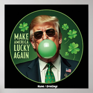 Maak Amerika Gelukkig Weer Grappige Trump Bubblegu Poster