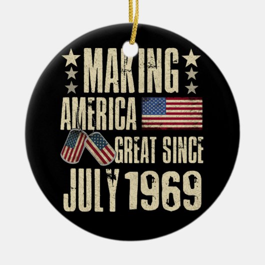Maak Amerika geweldig sinds juli 1969 53ste verjaa Keramisch Ornament (Voorkant)