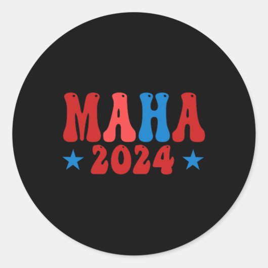 Maak Amerika Gezond Maha Pro-Trump 2024 Conservat Ronde Sticker (Voorkant)