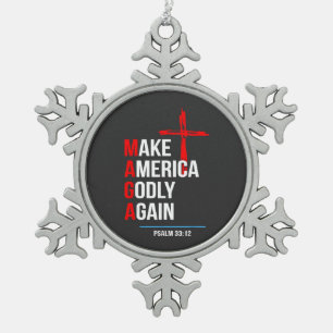 Maak Amerika Goddelijk Again Trump Inauguratie Mag Tin Sneeuwvlok Ornament