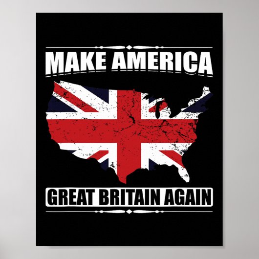 Maak Amerika Groot Brittannië Weer Usa Kaart Brits Poster (Voorkant)